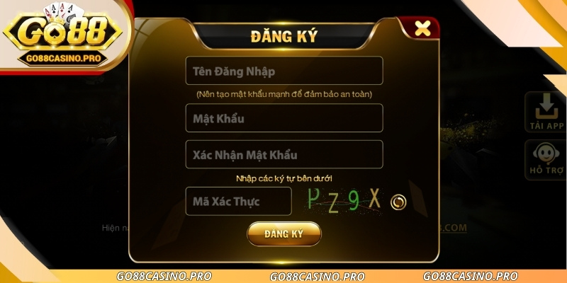 Đăng ký tài khoản GO88 là bước quan trọng trước khi bắt đầu cá cược online
